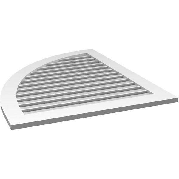 Ekena Millwork Quarter Round Top Left Surface Mount PVC Gable Vent w/ 3-1/2"W x 1"P Standard Frame, 36"W x 42"H - GVPQL36X4201SF