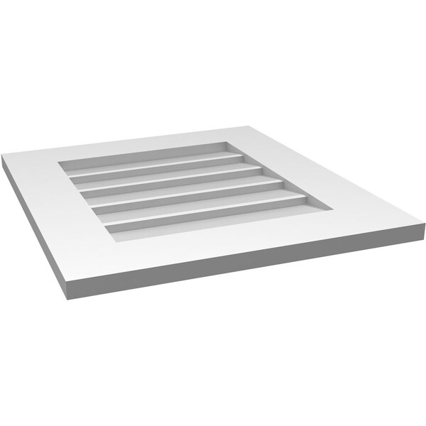 Ekena Millwork Vertical Surface Mount PVC Gable Vent: Non-Functional, w/ 3-1/2"W x 1"P Standard Frame, 20"W x 22"H - GVPVE20X2201SN