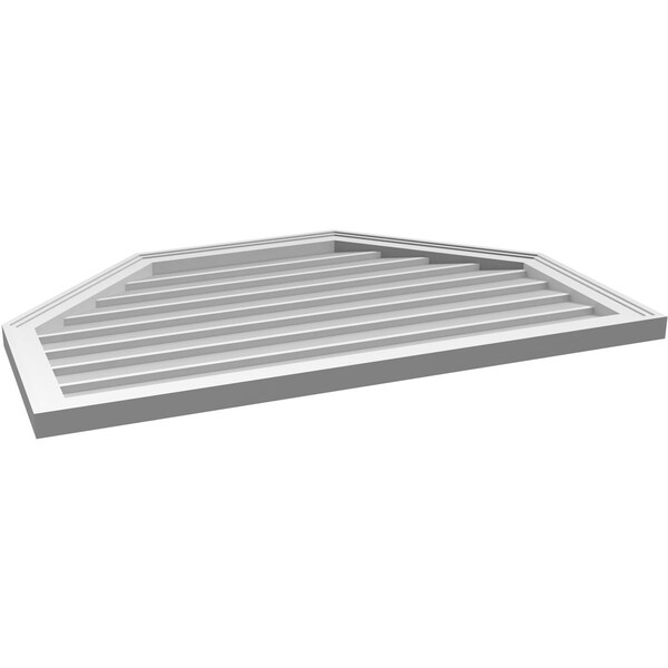Ekena Millwork Octagonal Top Surface Mount PVC Gable Vent w/ 2"W x 1-1/2"P Brickmould Frame, 40"W x 26"H - GVPOT40X2602SN