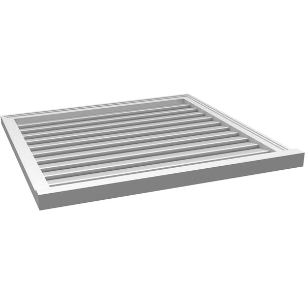 Ekena Millwork Vertical Surface Mount PVC Gable Vent: Functional, w/ 2"W x 2"P Brickmould Sill Frame, 36"W x 34"H - GVPVE36X3403SF