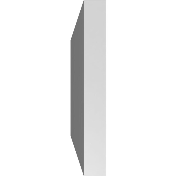 Ekena Millwork Vertical Surface Mount PVC Gable Vnt: Non-Functional, w/2"W x 1-1/2"H, Brickmould Frame, 32"W x 12"H - GVPVE32X1202SN