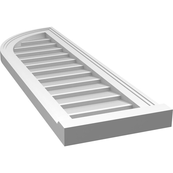 Ekena Millwork Quarter Round Top Left Surface Mount PVC Gable Vent w/ 2"W x 2"P Brickmould Sill Frame, 12"W x 38"H - GVPQL12X3803SN
