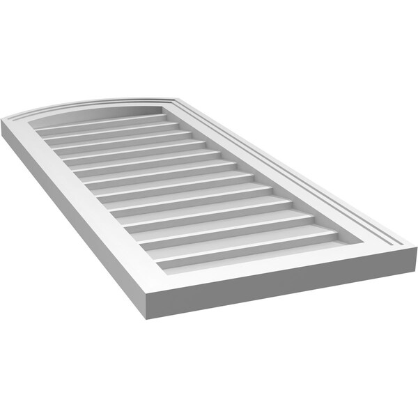 Ekena Millwork Arch Top Surface Mount PVC Gable Vent: Functional, w/ 2"W x 1-1/2"P Brickmould Frame, 16"W x 36"H - GVPAR16X3602SF