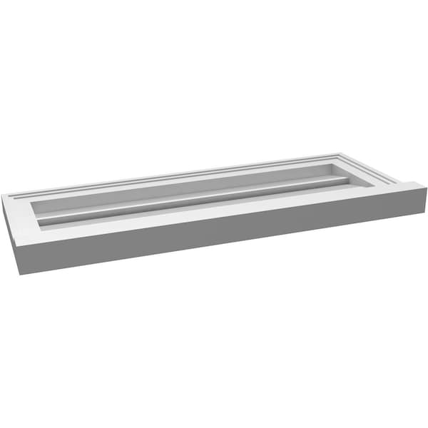 Ekena Millwork Vertical Surface Mount PVC Gable Vent: Functional, w/ 2"W x 2"P Brickmould Sill Frame, 30"W x 12"H - GVPVE30X1203SF