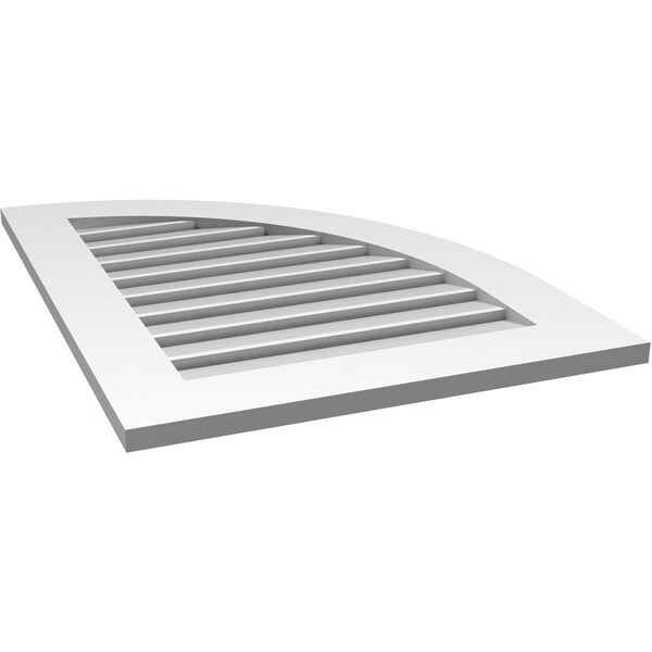 Ekena Millwork Quarter Round Top Right Surface Mount PVC Gable Vent w/ 3-1/2"W x 1"P Standard Frame, 24"W x 32"H - GVPQR24X3201SF