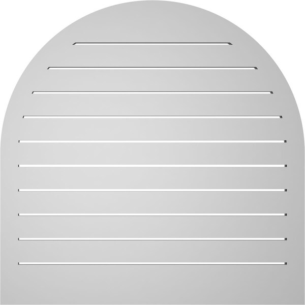 Ekena Millwork Round Top Surface Mount PVC Gable Vent: Functional, w/ 2"W x 1-1/2"P Brickmould Frame, 34"W x 34"H - GVPRT34X3402SF