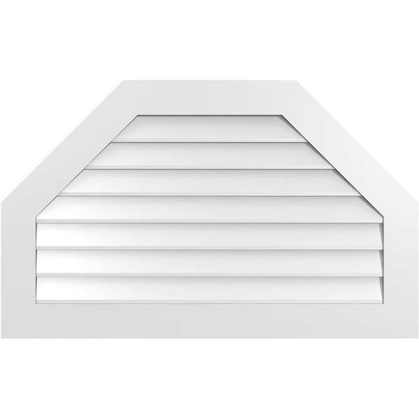 Ekena Millwork Octagonal Top Surface Mount PVC Gable Vent w/ 3-1/2"W x 1"P Standard Frame, 42"W x 26"H - GVPOT42X2601SN