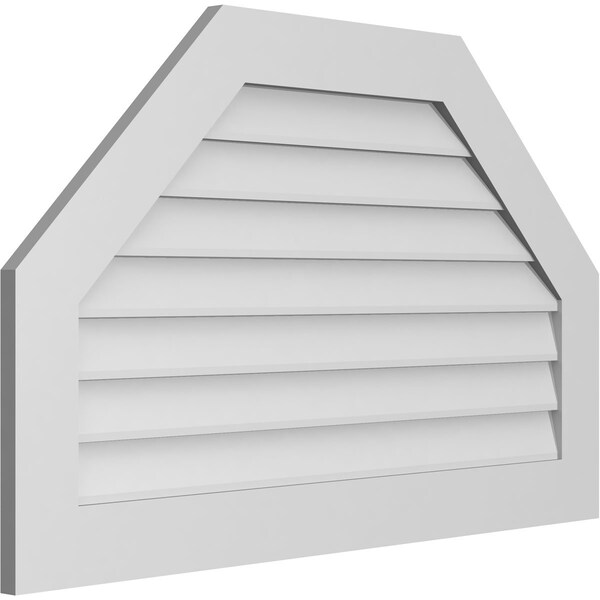 Ekena Millwork Octagonal Top Surface Mount PVC Gable Vent w/ 3-1/2"W x 1"P Standard Frame, 42"W x 26"H - GVPOT42X2601SN