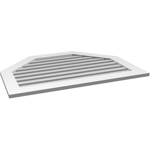 Ekena Millwork Octagonal Top Surface Mount PVC Gable Vent: Functional, w/ 3-1/2"W x 1"P Standard Frame, 42"W x 30"H - GVPOT42X3001SF