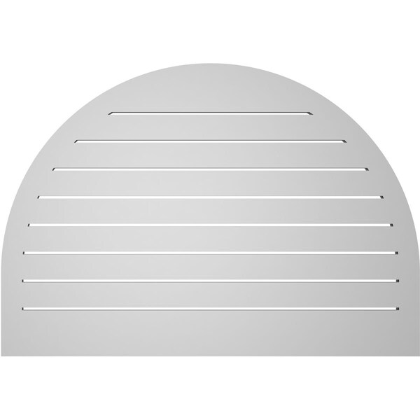 Ekena Millwork Round Top Surface Mount PVC Gable Vent: Functional, w/ 2"W x 2"P Brickmould Sill Frame, 40"W x 28"H - GVPRT40X2803SF