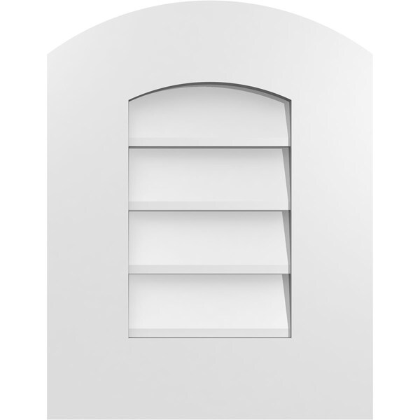 Ekena Millwork Arch Top Surface Mount PVC Gable Vent: Functional, w/ 3-1/2"W x 1"P Standard Frame, 14"W x 18"H - GVPAR14X1801SF