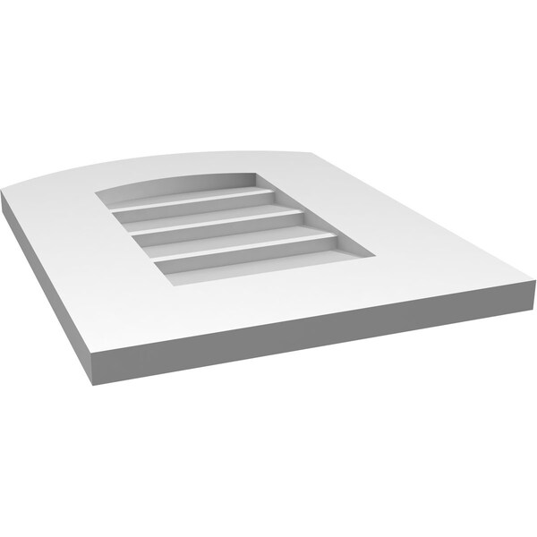 Ekena Millwork Arch Top Surface Mount PVC Gable Vent: Functional, w/ 3-1/2"W x 1"P Standard Frame, 14"W x 18"H - GVPAR14X1801SF