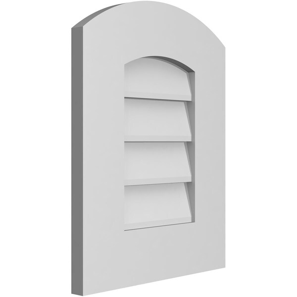 Ekena Millwork Arch Top Surface Mount PVC Gable Vent: Functional, w/ 3-1/2"W x 1"P Standard Frame, 14"W x 18"H - GVPAR14X1801SF