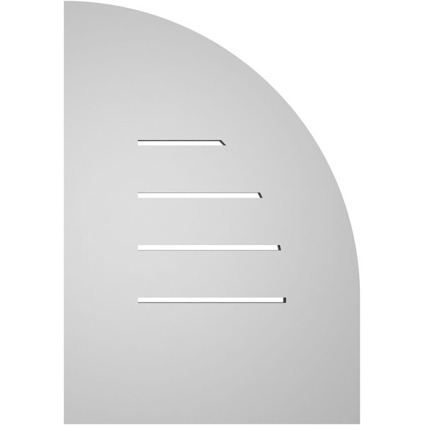 Ekena Millwork Quarter Round Top Left Surface Mount PVC Gable Vent w/ 3-1/2"W x 1"P Standard Frame, 14"W x 20"H - GVPQL14X2001SF
