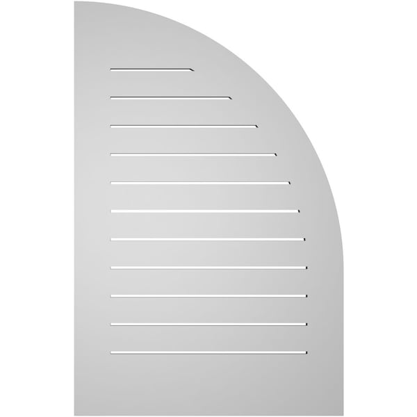 Ekena Millwork Quarter Round Top Left Surface Mount PVC Gable Vent w/ 3-1/2"W x 1"P Standard Frame, 26"W x 40"H - GVPQL26X4001SF