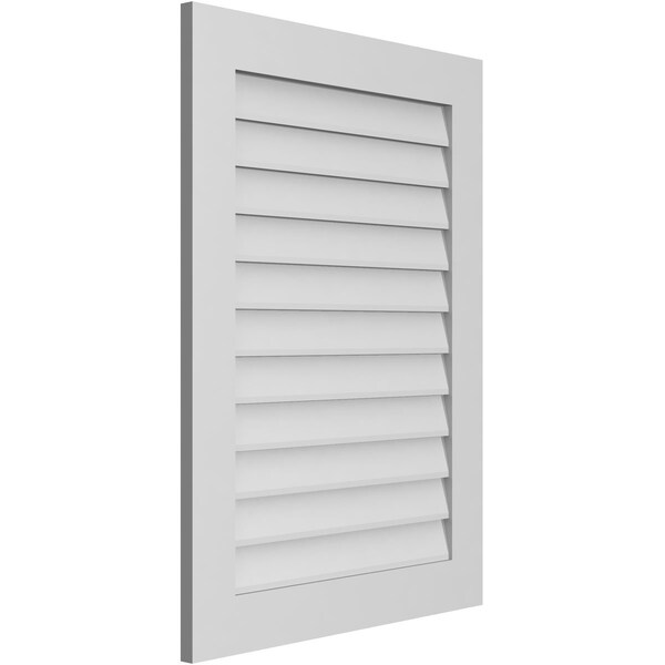Ekena Millwork Vertical Surface Mount PVC Gable Vent: Non-Functional, w/ 3-1/2"W x 1"P Standard Frame, 28"W x 38"H - GVPVE28X3801SN