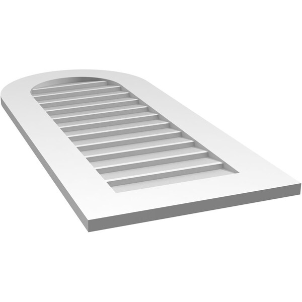 Ekena Millwork Round Top Surface Mount PVC Gable Vent: Non-Functional, w/ 3-1/2"W x 1"P Standard Frame, 18"W x 40"H - GVPRT18X4001SN