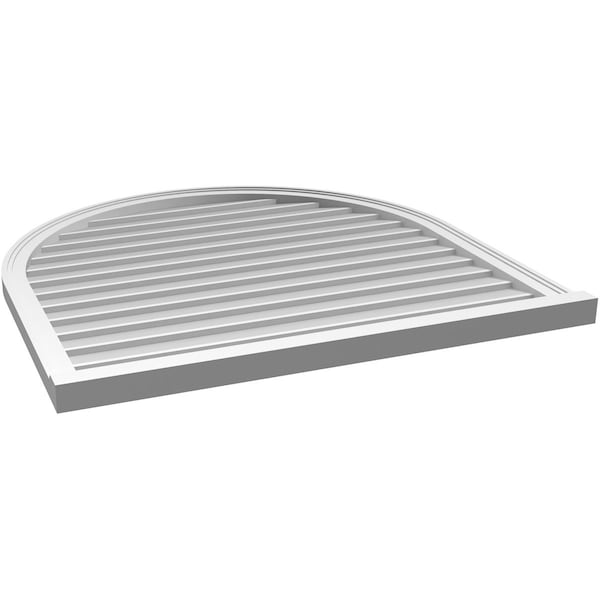Ekena Millwork Round Top Surface Mount PVC Gable Vent w/ 2"W x 2"P Brickmould Sill Frame, 40"W x 40"H - GVPRT40X4003SN