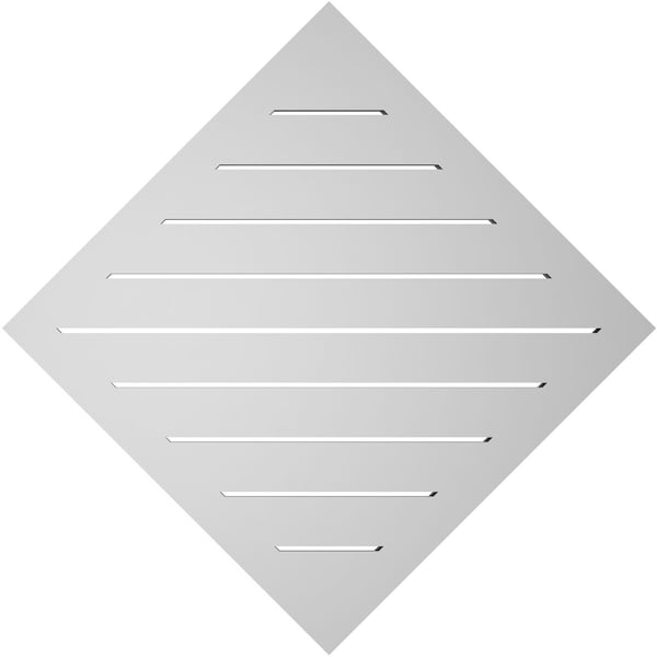 Ekena Millwork Diamond Surface Mount PVC Gable Vent: Non-Functional, w/ 2"W x 1-1/2"P Brickmould Frame, 32"W x 32"H - GVPDI32X3202SN