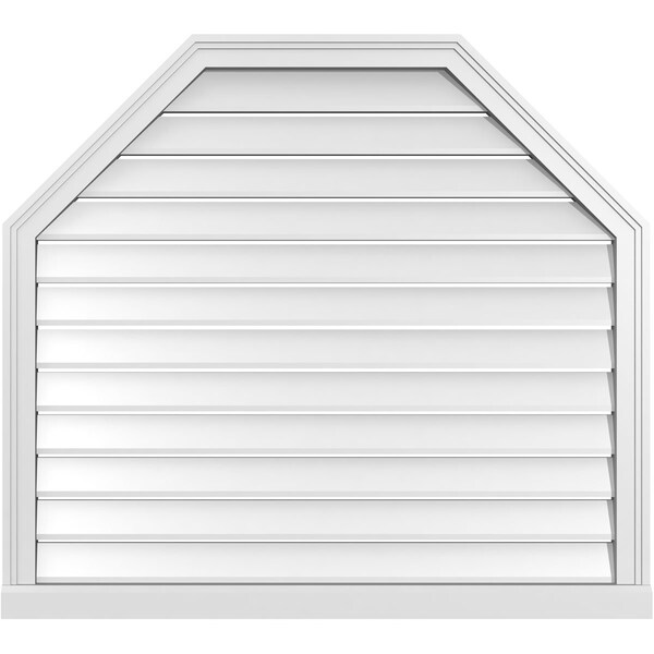 Ekena Millwork Octagonal Top Surface Mount PVC Gable Vent w/ 2"W x 2"P Brickmould Sill Frame, 40"W x 36"H - GVPOT40X3603SF