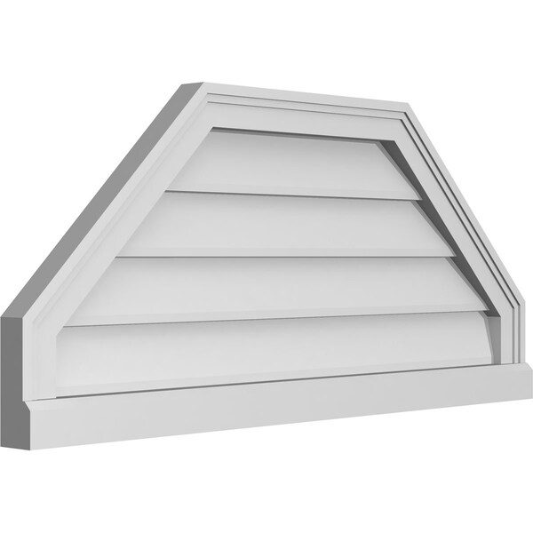 Ekena Millwork Octagonal Top Surface Mount PVC Gable Vent w/ 2"W x 2"P Brickmould Sill Frame, 36"W x 16"H - GVPOT36X1603SN