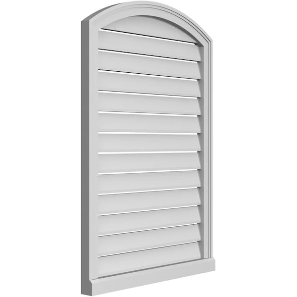 Ekena Millwork Arch Top Surface Mount PVC Gable Vent w/ 2"W x 2"P Brickmould Sill Frame, 28"W x 38"H - GVPAR28X3803SN