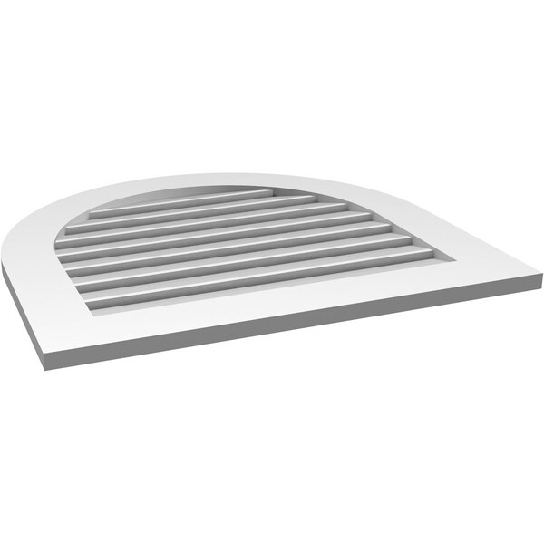 Ekena Millwork Round Top Surface Mount PVC Gable Vent: Functional, w/ 3-1/2"W x 1"P Standard Frame, 30"W x 28"H - GVPRT30X2801SF