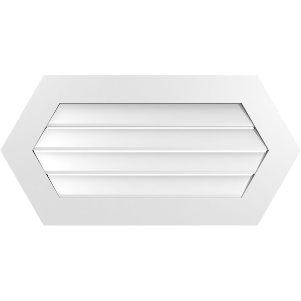 Ekena Millwork Half Round Surface Mount PVC Gable Vent: Functional, w/ 3-1/2"W x 1"P Standard Frame, 38"W x 19"H - GVPHR38X1901SF