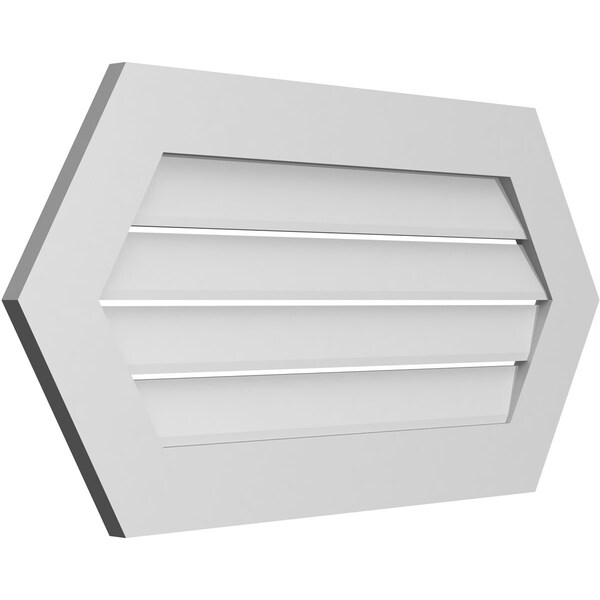 Ekena Millwork Half Round Surface Mount PVC Gable Vent: Functional, w/ 3-1/2"W x 1"P Standard Frame, 38"W x 19"H - GVPHR38X1901SF