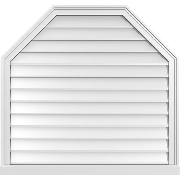 Ekena Millwork Octagonal Top Surface Mount PVC Gable Vent w/ 2"W x 2"P Brickmould Sill Frame, 38"W x 36"H - GVPOT38X3603SN