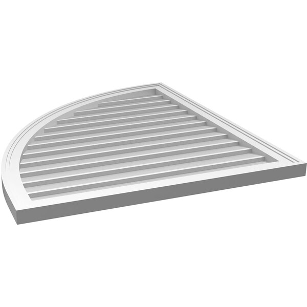 Ekena Millwork Quarter Round Top Left Surface Mount PVC Gable Vent w/ 2"W x 1-1/2"P Brickmould Frame, 32"W x 36"H - GVPQL32X3602SN