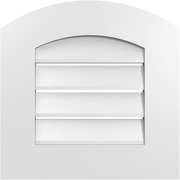 Ekena Millwork Arch Top Surface Mount PVC Gable Vent: Non-Functional, w/ 3-1/2"W x 1"P Standard Frame, 16"W x 42"H - GVPAR16X4201SN