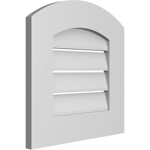 Ekena Millwork Arch Top Surface Mount PVC Gable Vent: Non-Functional, w/ 3-1/2"W x 1"P Standard Frame, 16"W x 42"H - GVPAR16X4201SN
