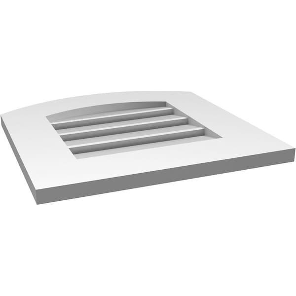 Ekena Millwork Arch Top Surface Mount PVC Gable Vent: Non-Functional, w/ 3-1/2"W x 1"P Standard Frame, 16"W x 42"H - GVPAR16X4201SN