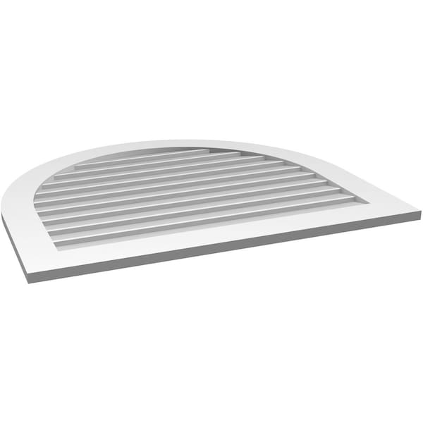 Ekena Millwork Round Top Surface Mount PVC Gable Vent: Non-Functional, w/ 3-1/2"W x 1"P Standard Frame, 40"W x 34"H - GVPRT40X3401SN