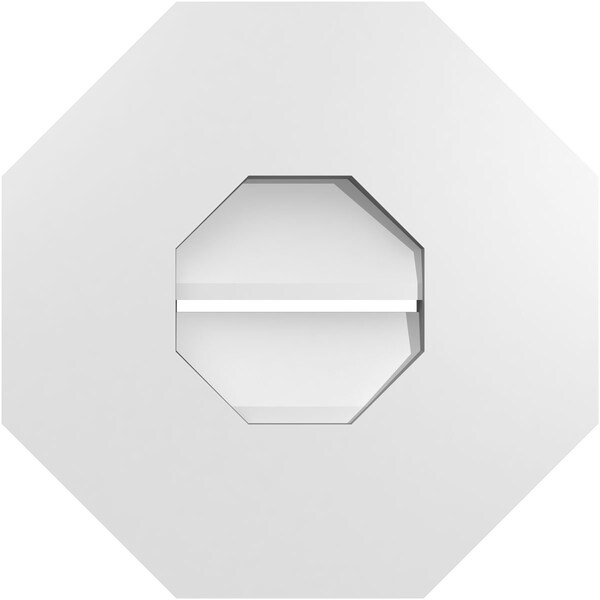 Ekena Millwork Octagonal Surface Mount PVC Gable Vent: Functional, w/ 3-1/2"W x 1"P Standard Frame, 12"W x 12"H - GVPOC12X1201SF