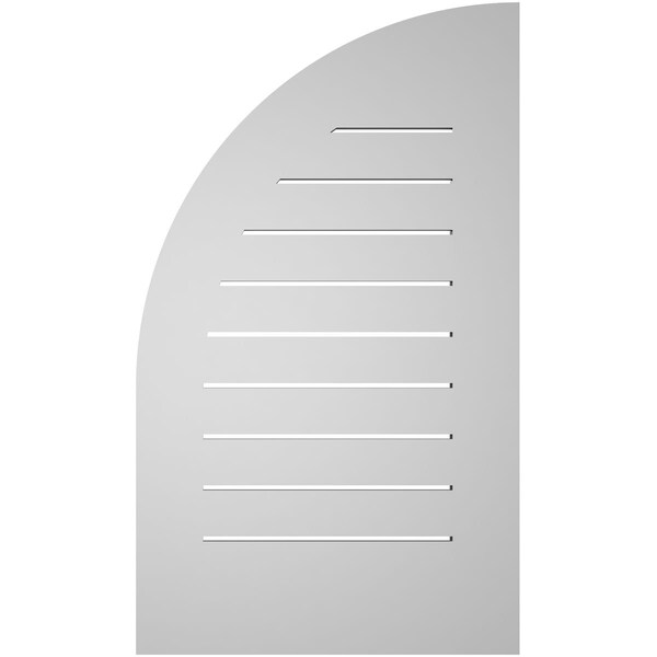 Ekena Millwork Quarter Round Top Right Surface Mount PVC Gable Vent w/ 3-1/2"W x 1"P Standard Frame, 20"W x 34"H - GVPQR20X3401SF