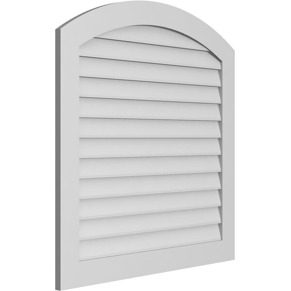 Ekena Millwork Arch Top Surface Mount PVC Gable Vent: Functional, w/ 3-1/2"W x 1"P Standard Frame, 40"W x 40"H - GVPAR40X4001SF