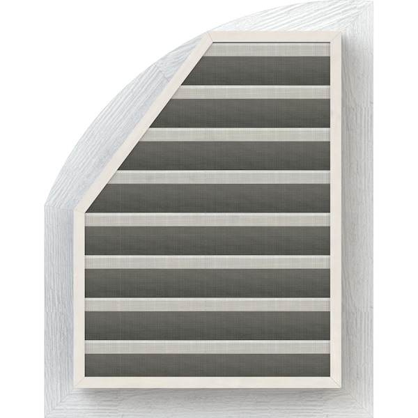 Ekena Millwork Quarter Round Top Right Western Red Cedar Gable Vent w/Brick Mould Face Frame, 12"W x 32"H - GVWQR12X3200RFPWR
