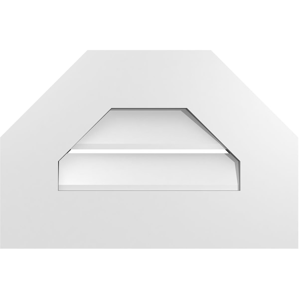 Ekena Millwork Octagonal Top Surface Mount PVC Gable Vent: Functional, w/ 3-1/2"W x 1"P Standard Frame, 18"W x 12"H - GVPOT18X1201SF