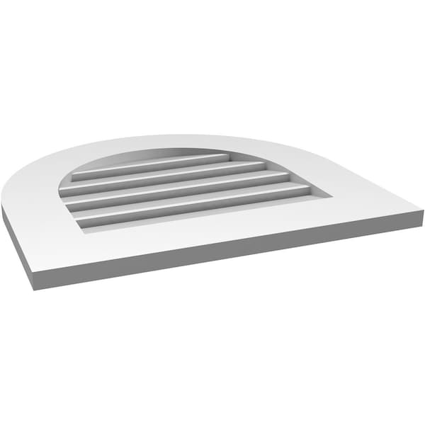 Ekena Millwork Round Top Surface Mount PVC Gable Vent: Functional, w/ 3-1/2"W x 1"P Standard Frame, 22"W x 20"H - GVPRT22X2001SF