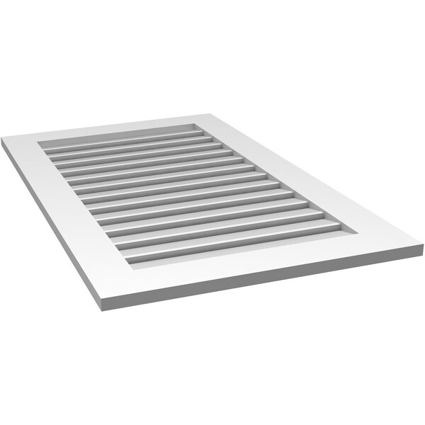 Ekena Millwork Vertical Surface Mount PVC Gable Vent: Functional, w/ 3-1/2"W x 1"P Standard Frame, 26"W x 42"H - GVPVE26X4201SF