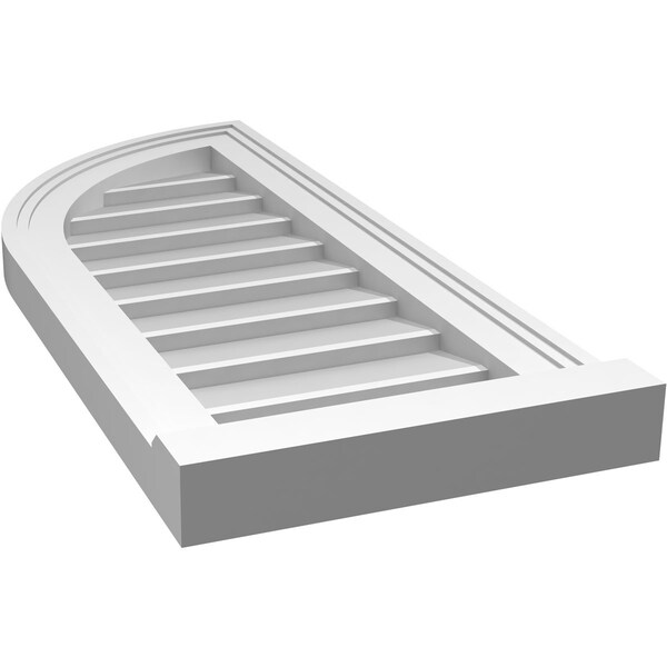 Ekena Millwork Quarter Round Top Left Surface Mount PVC Gable Vent w/ 2"W x 2"P Brickmould Sill Frame, 12"W x 28"H - GVPQL12X2803SN