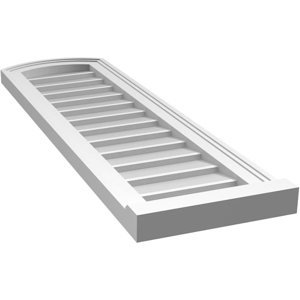 Ekena Millwork Arch Top Surface Mount PVC Gable Vent: Functional, w/ 2"W x 2"P Brickmould Sill Frame, 12"W x 40"H - GVPAR12X4003SF