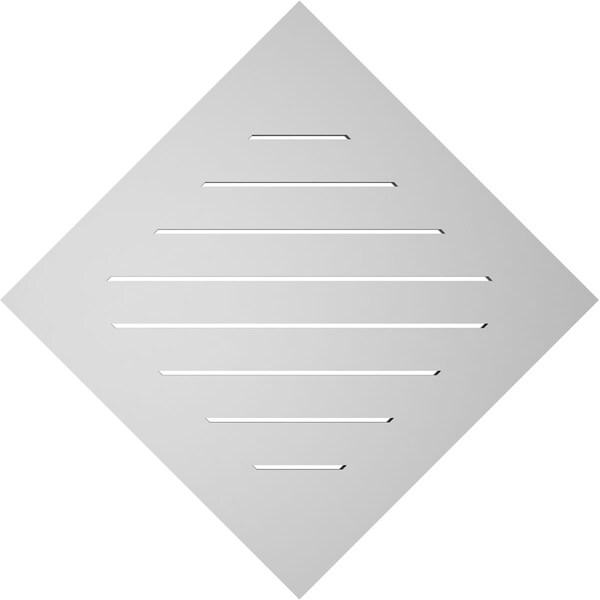Ekena Millwork Diamond Surface Mount PVC Gable Vent: Non-Functional, w/ 3-1/2"W x 1"P Standard Frame, 32"W x 32"H - GVPDI32X3201SN