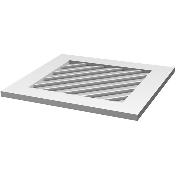 Ekena Millwork Diamond Surface Mount PVC Gable Vent: Non-Functional, w/ 3-1/2"W x 1"P Standard Frame, 32"W x 32"H - GVPDI32X3201SN
