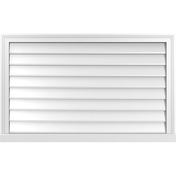 Ekena Millwork Vertical Surface Mount PVC Gable Vent w/ 2"W x 2"H , Brickmould Sill Frame, 42"W x 26"H - GVPVE42X2603SN