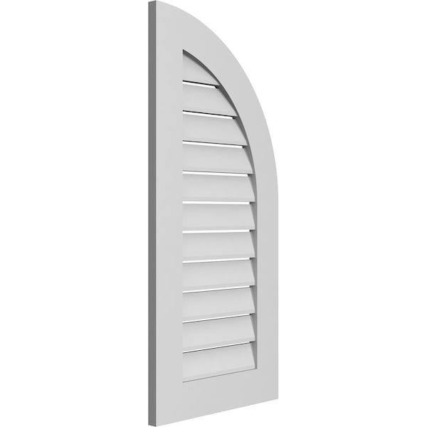 Ekena Millwork Quarter Round Top Right Surface Mount PVC Gable Vent w/ 3-1/2"W x 1"P Standard Frame, 18"W x 38"H - GVPQR18X3801SF