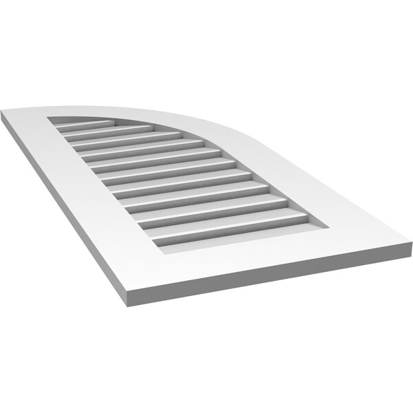 Ekena Millwork Quarter Round Top Right Surface Mount PVC Gable Vent w/ 3-1/2"W x 1"P Standard Frame, 18"W x 38"H - GVPQR18X3801SF