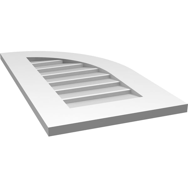 Ekena Millwork Quarter Round Top Right Surface Mount PVC Gable Vent w/ 3-1/2"W x 1"P Standard Frame, 16"W x 28"H - GVPQR16X2801SN